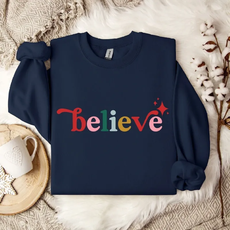 Believe Colorful Graphic Sweatshirt sold by Zulily