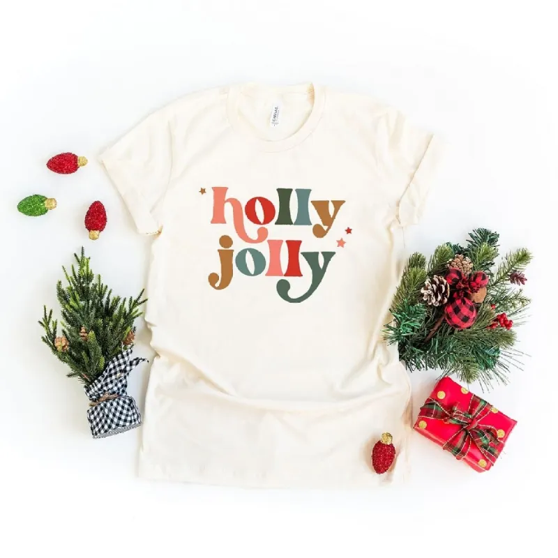 Holly Jolly Stars Short Sleeve Crewnneck Tee sold by Zulily