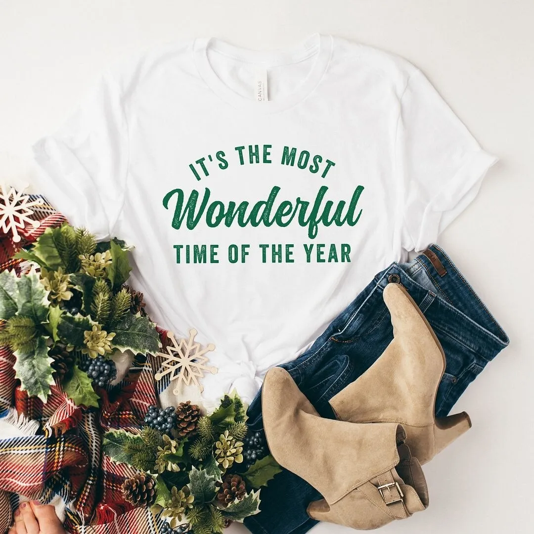 It's The Most Wonderful Time Of The Year Short Sleeve Crewnneck Tee sold by Zulily