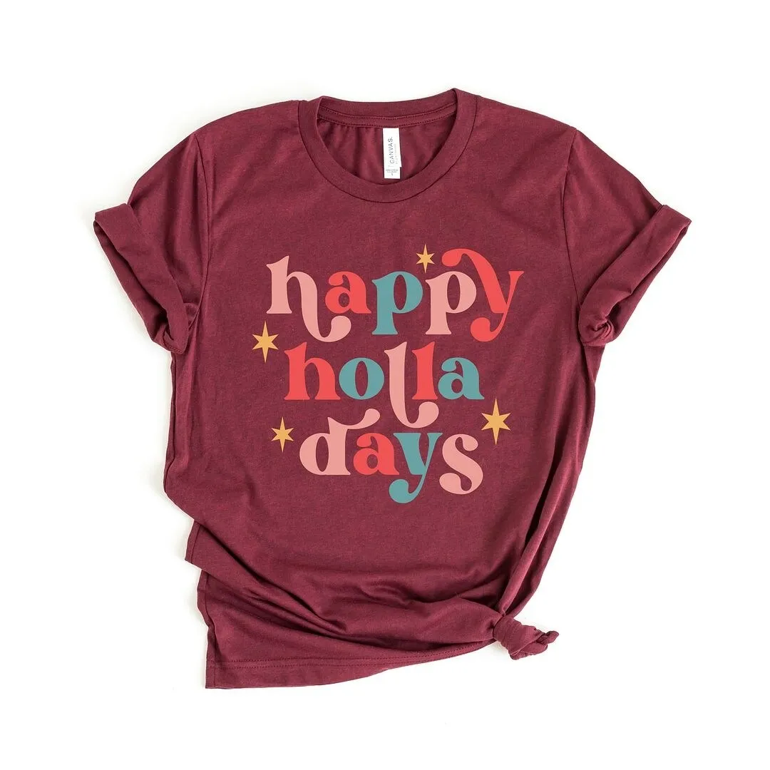 Happy Holla Days Colorful Short Sleeve Crewnneck Tee sold by Zulily product image thumbnail 2
