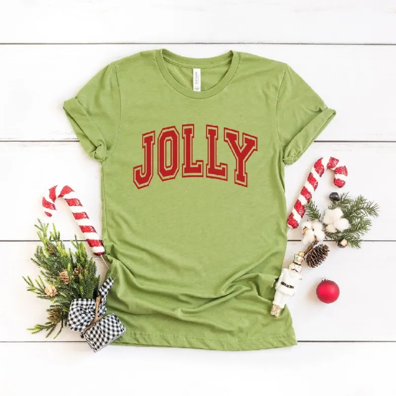 Jolly Varsity Thick Outline Short Sleeve Crewnneck Tee sold by Zulily