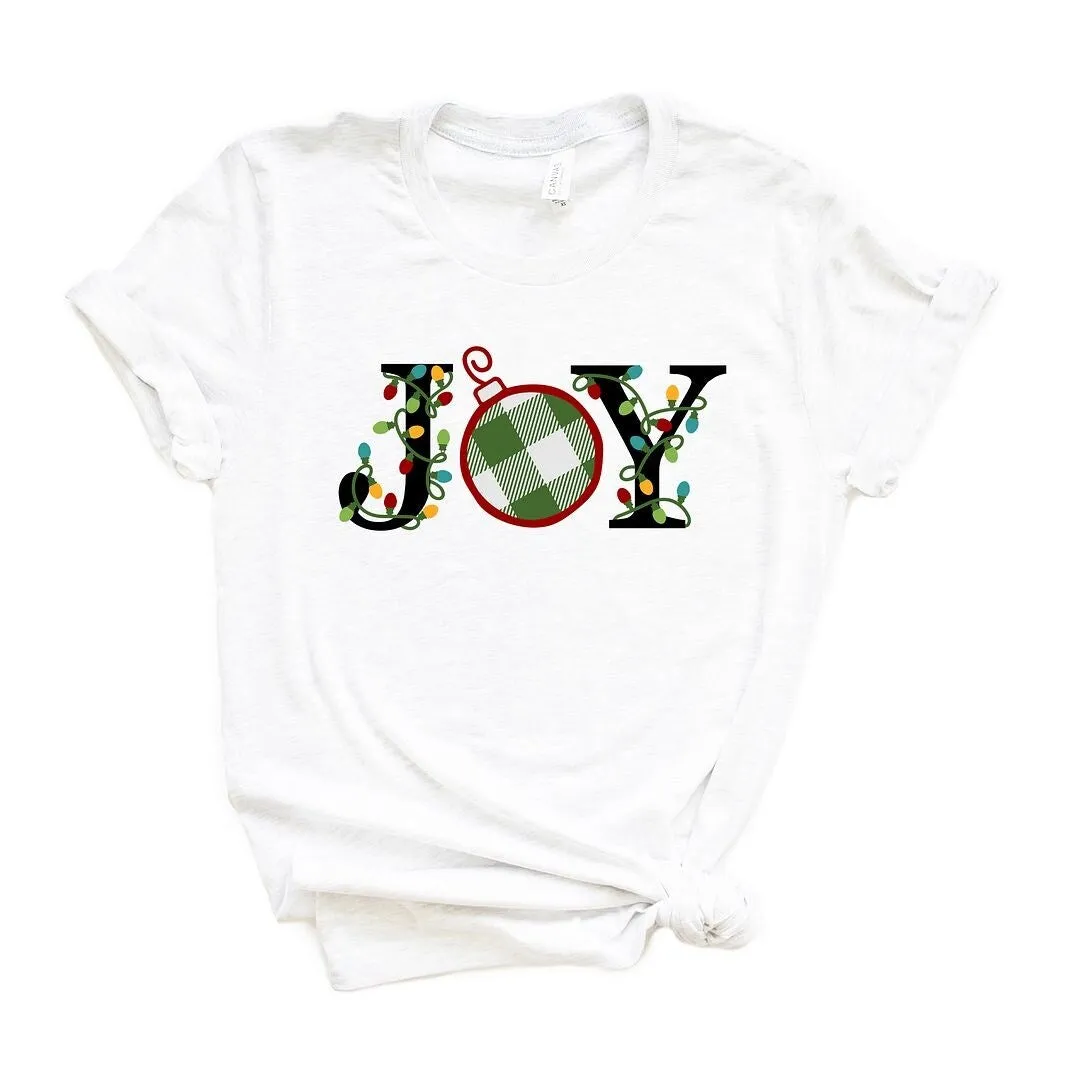 Joy Christmas Lights Short Sleeve Crewnneck Tee sold by Zulily product image thumbnail 2