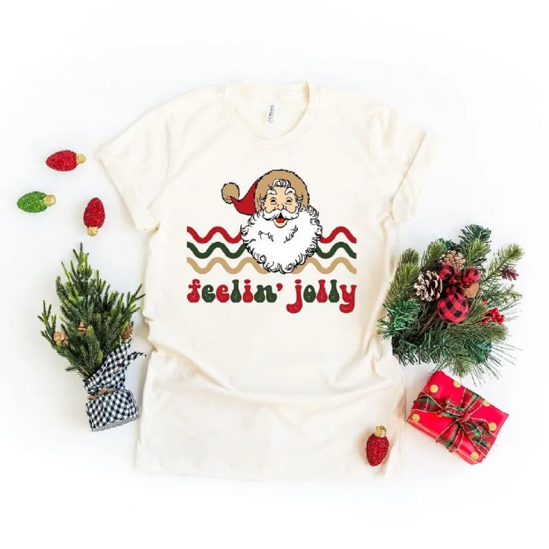 Feelin' Jolly Stripes Short Sleeve Crewnneck Tee sold by Zulily