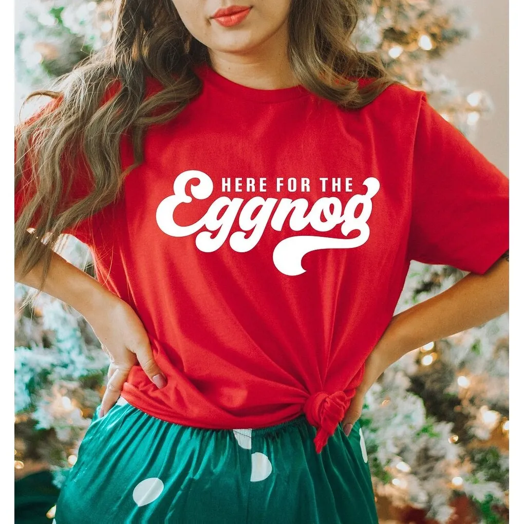 Here For The Eggnog Short Sleeve Crewnneck Tee sold by Zulily product image thumbnail 3