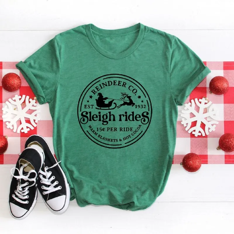 Reindeer Co. Sleigh Rides Short Sleeve Crewnneck Tee sold by Zulily