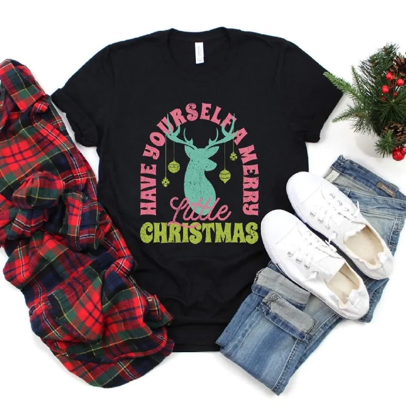Have Yourself A Merry Little Christmas Short Sleeve Crewnneck Tee sold by Zulily