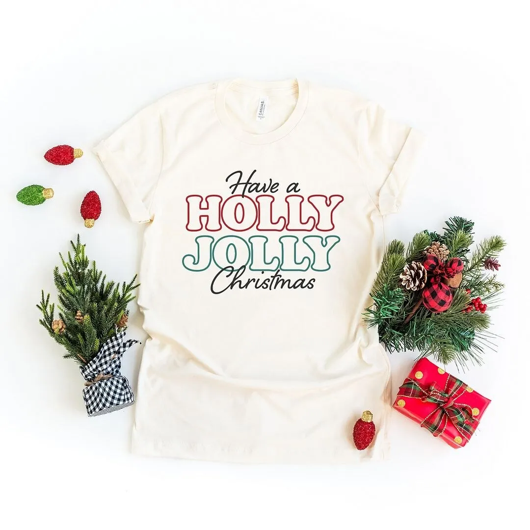 Have A Holly Jolly Christmas Short Sleeve Crewnneck Tee sold by Zulily