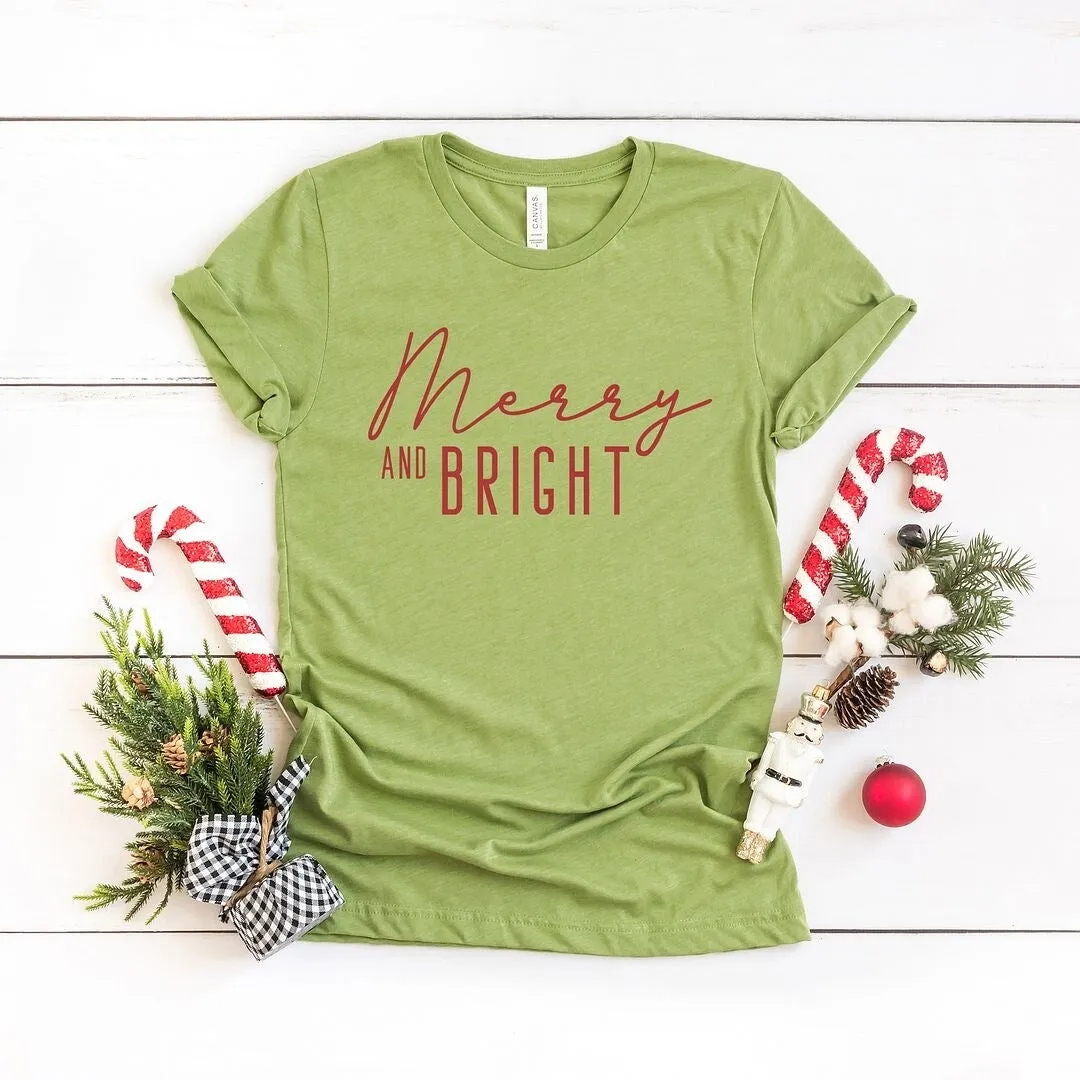 Merry And Bright Short Sleeve Crewnneck Tee sold by Zulily