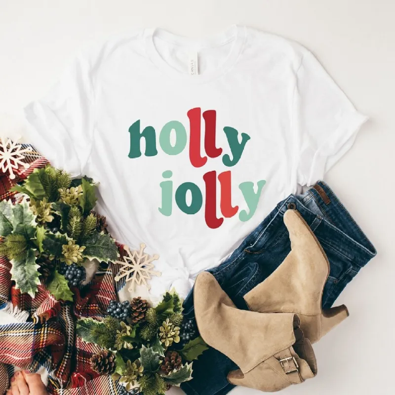 Holly Jolly Colorful Short Sleeve Crewnneck Tee sold by Zulily