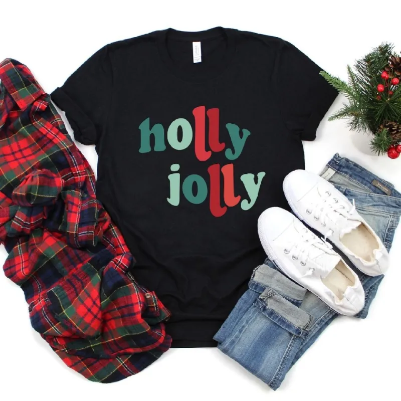 Holly Jolly Colorful Short Sleeve Crewnneck Tee sold by Zulily