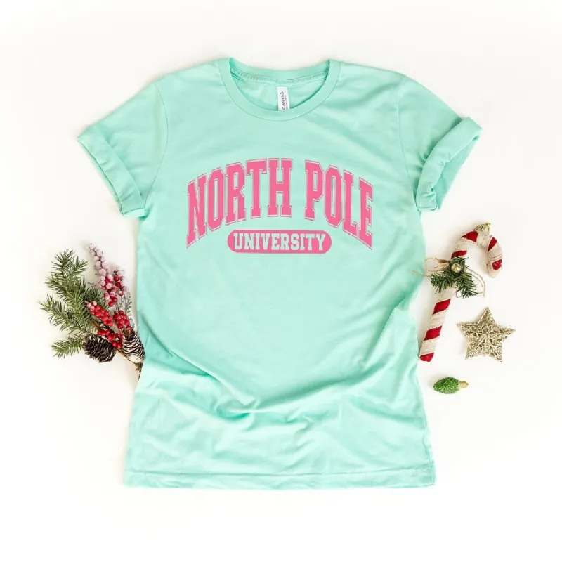 Pink North Pole University Short Sleeve Crewnneck Tee sold by Zulily