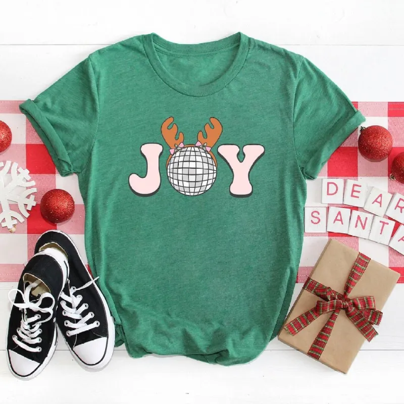Joy Reindeer Short Sleeve Crewnneck Tee sold by Zulily