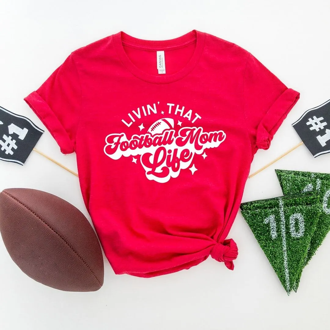 Livin' That Football Mom Life Short Sleeve Crewnneck Tee sold by Zulily