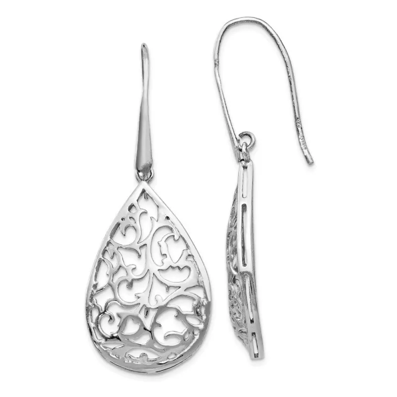 Curata 925 Sterling Silver 20mm x 29mm Polished Cut out Teardrop Dangle Earrings sold by Zulily