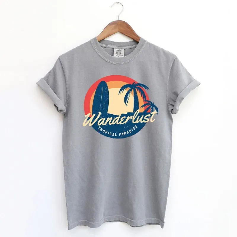 Wanderlust Tropical Paradise Garment Dyed Tee sold by Zulily