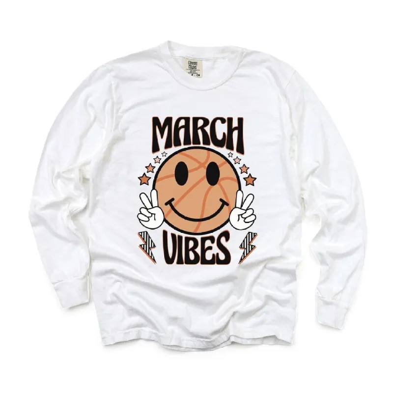 March Vibes Basketball Garment Dyed Long Sleeve sold by Zulily