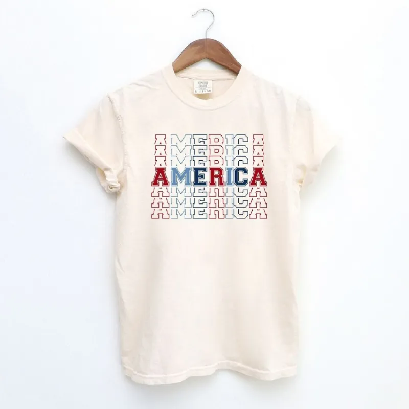 America Stacked Garment Dyed Tee sold by Zulily