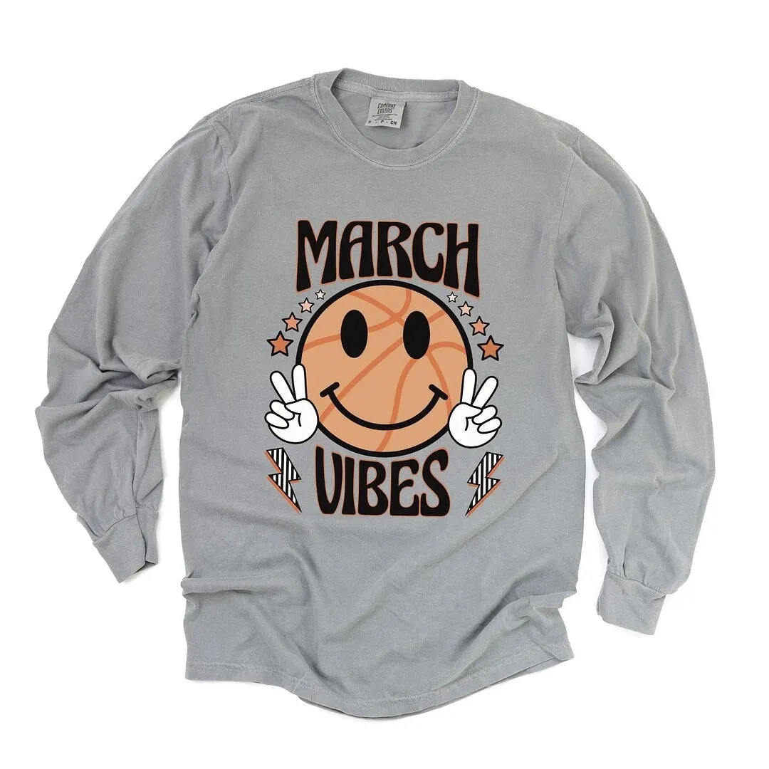 March Vibes Basketball Garment Dyed Long Sleeve sold by Zulily product image thumbnail 2