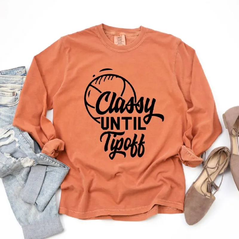 Classy Until Tipoff Garment Dyed Long Sleeve sold by Zulily
