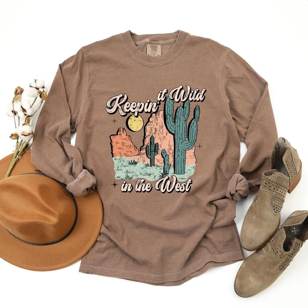 Keepin' It Wild Colorful Garment Dyed Long Sleeve sold by Zulily