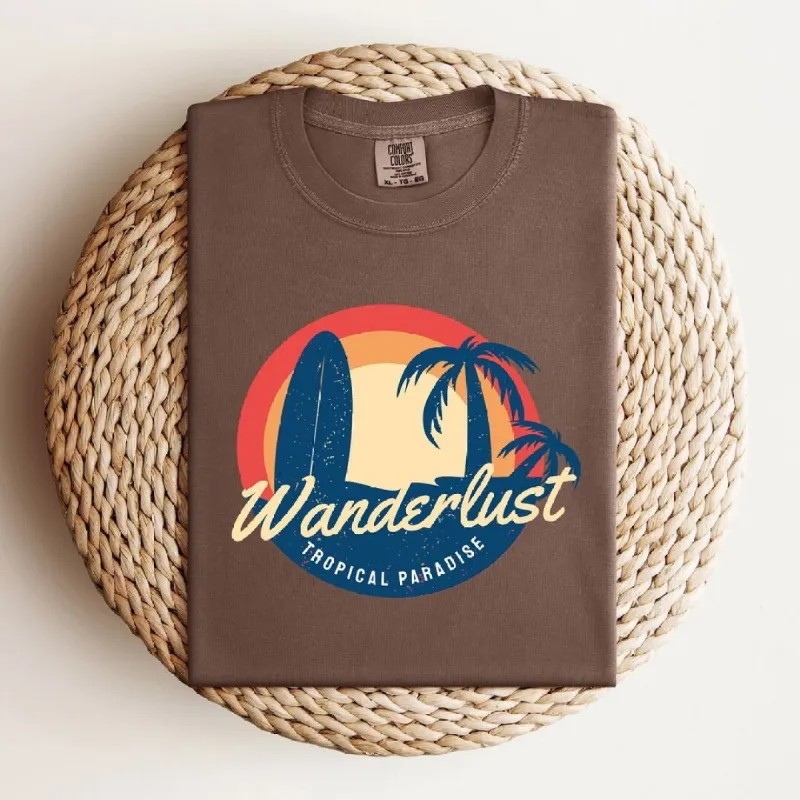 Wanderlust Tropical Paradise Garment Dyed Tee sold by Zulily