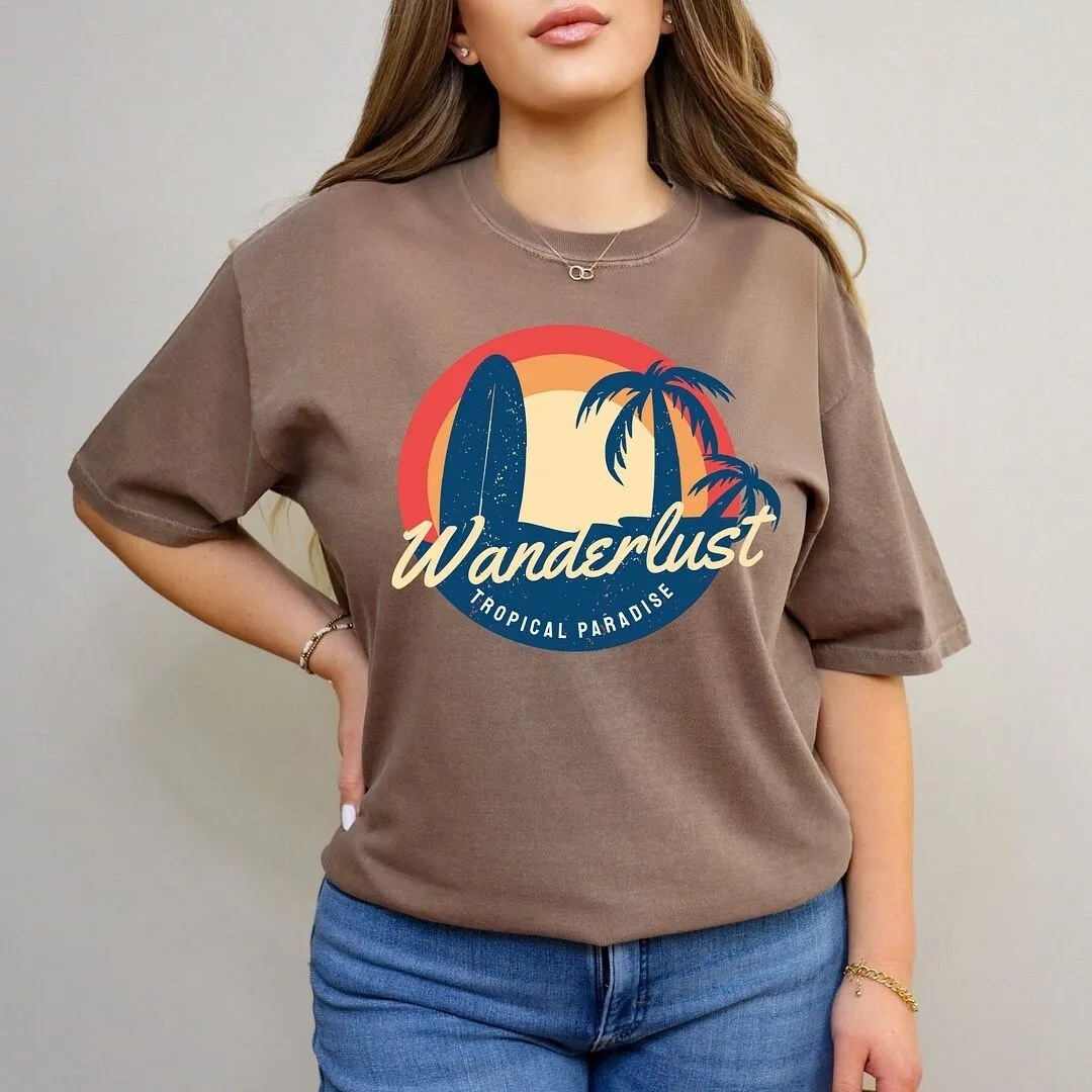 Wanderlust Tropical Paradise Garment Dyed Tee sold by Zulily product image thumbnail 2