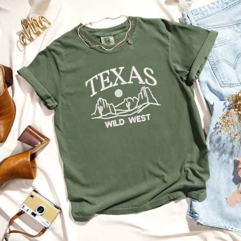 Embroidered Texas Wild West Garment Dyed Tee sold by Zulily