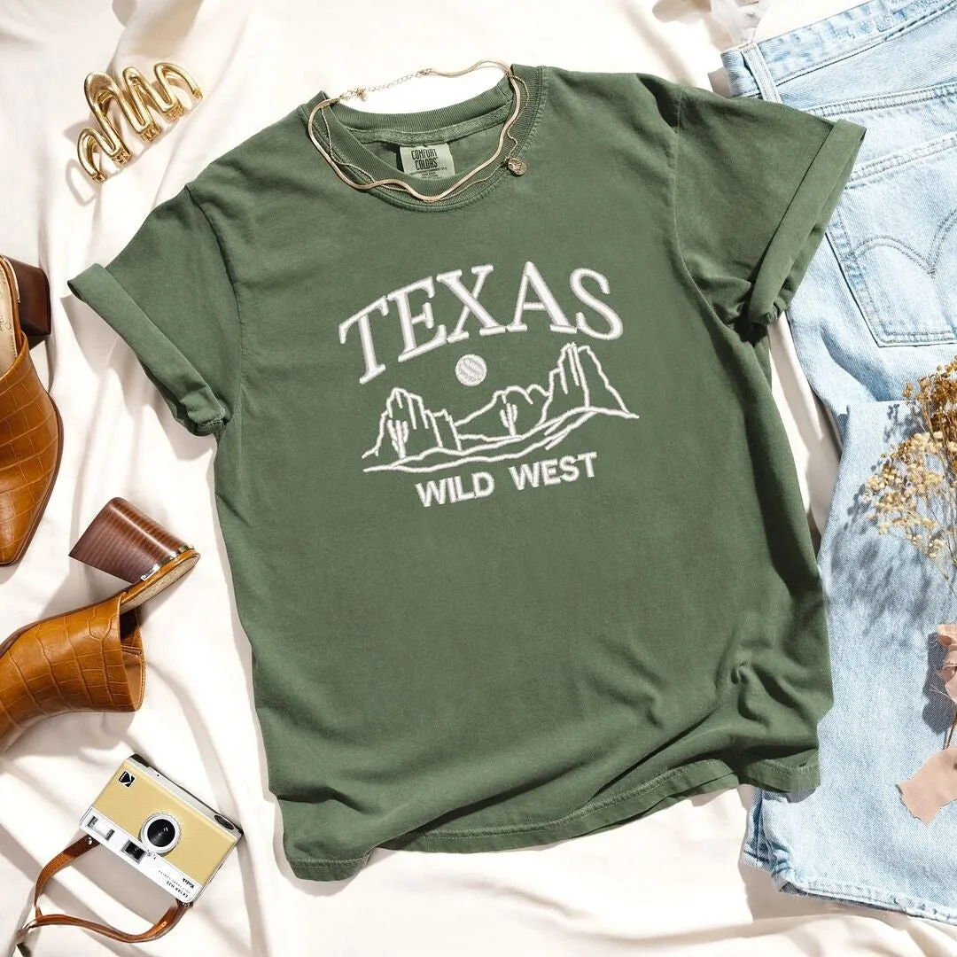 Embroidered Texas Wild West Garment Dyed Tee sold by Zulily