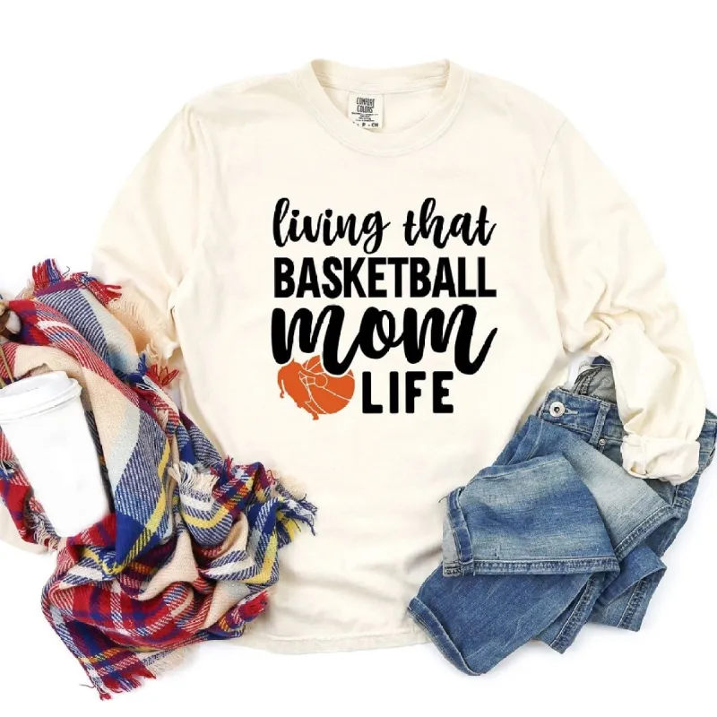 Basketball Mom Life Garment Dyed Long Sleeve sold by Zulily
