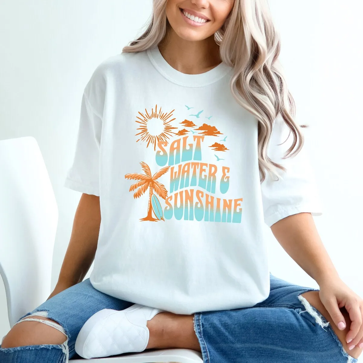 Salt Water And Sunshine Garment Dyed Tee sold by Zulily product image thumbnail 2