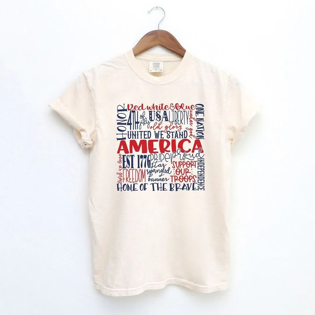 America Words Colorful Garment Dyed Tee sold by Zulily product image thumbnail 2