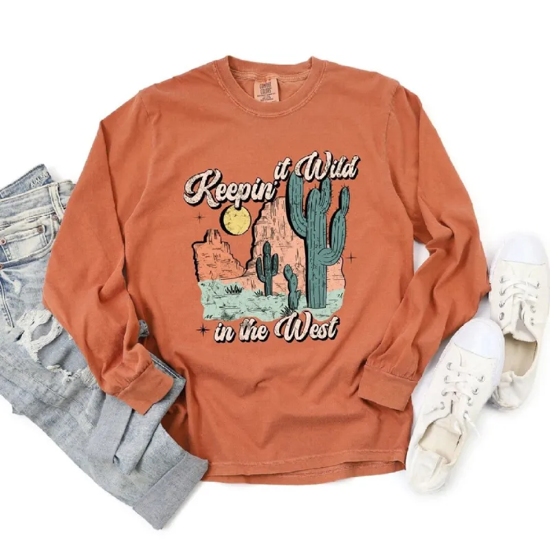 Keepin' It Wild Colorful Garment Dyed Long Sleeve sold by Zulily