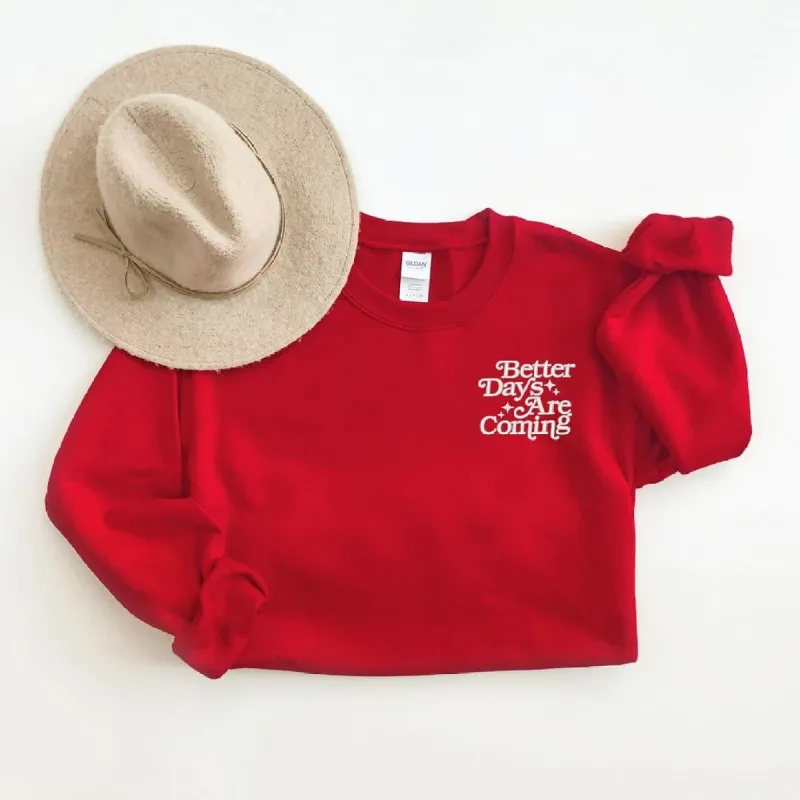 Embroidered Better Days Left Chest Graphic Sweatshirt sold by Zulily
