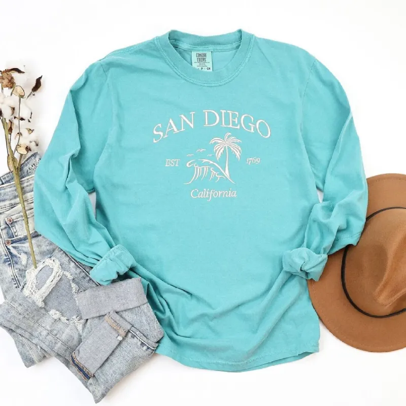 Embroidered San Diego Garment Dyed Long Sleeve sold by Zulily