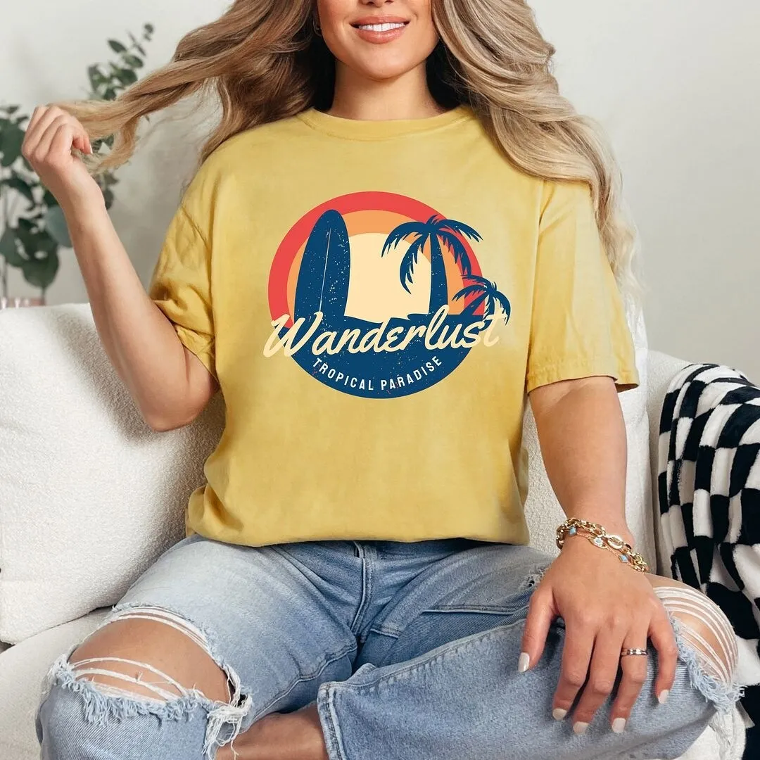 Wanderlust Tropical Paradise Garment Dyed Tee sold by Zulily product image thumbnail 3