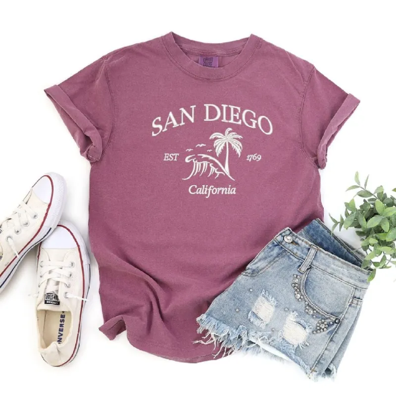 Embroidered San Diego Garment Dyed Tee sold by Zulily