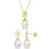 Sofia B. 8-9mmCultured South Sea Pearl White Topaz 2-Piece Drop Jewelry Set Yellow Silver sold by Zulily