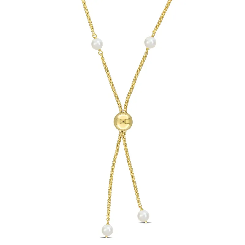 Sofia B. 6-7mm Cultured Freshwater Pearl Tassel Necklace Yellow Silver sold by Zulily