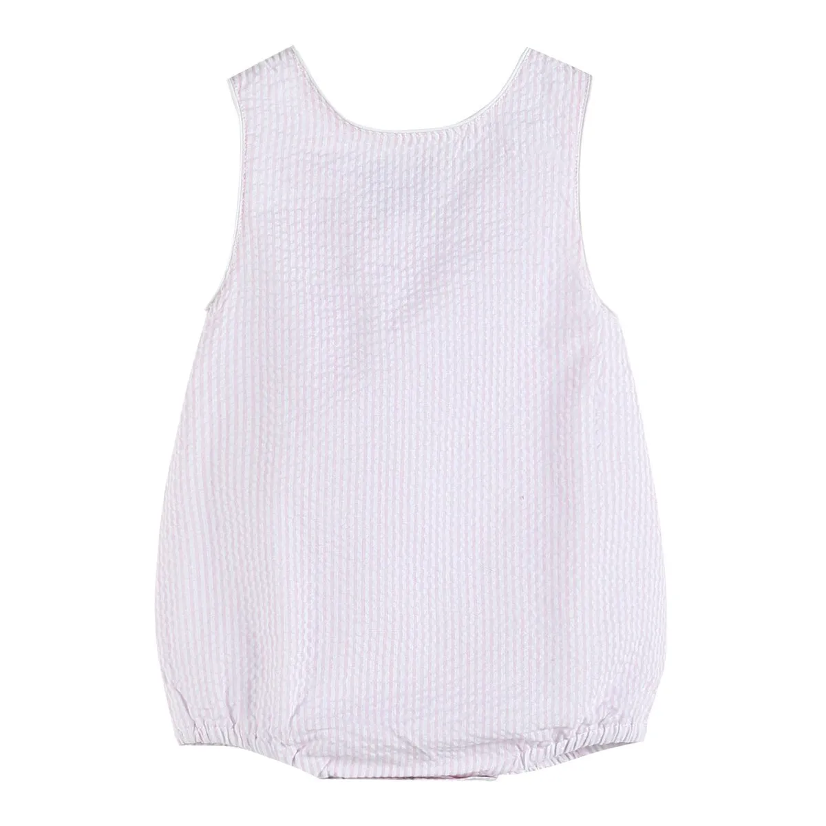 Classic Pink Seersucker Bubble Romper sold by Zulily product image thumbnail 2