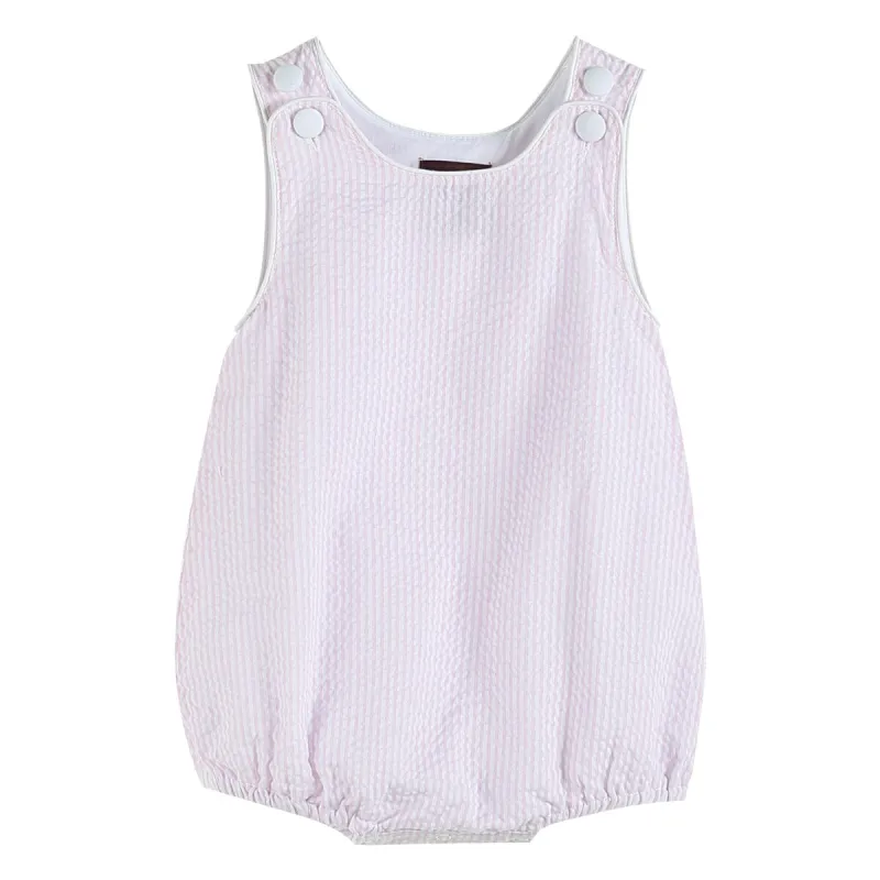 Classic Pink Seersucker Bubble Romper sold by Zulily