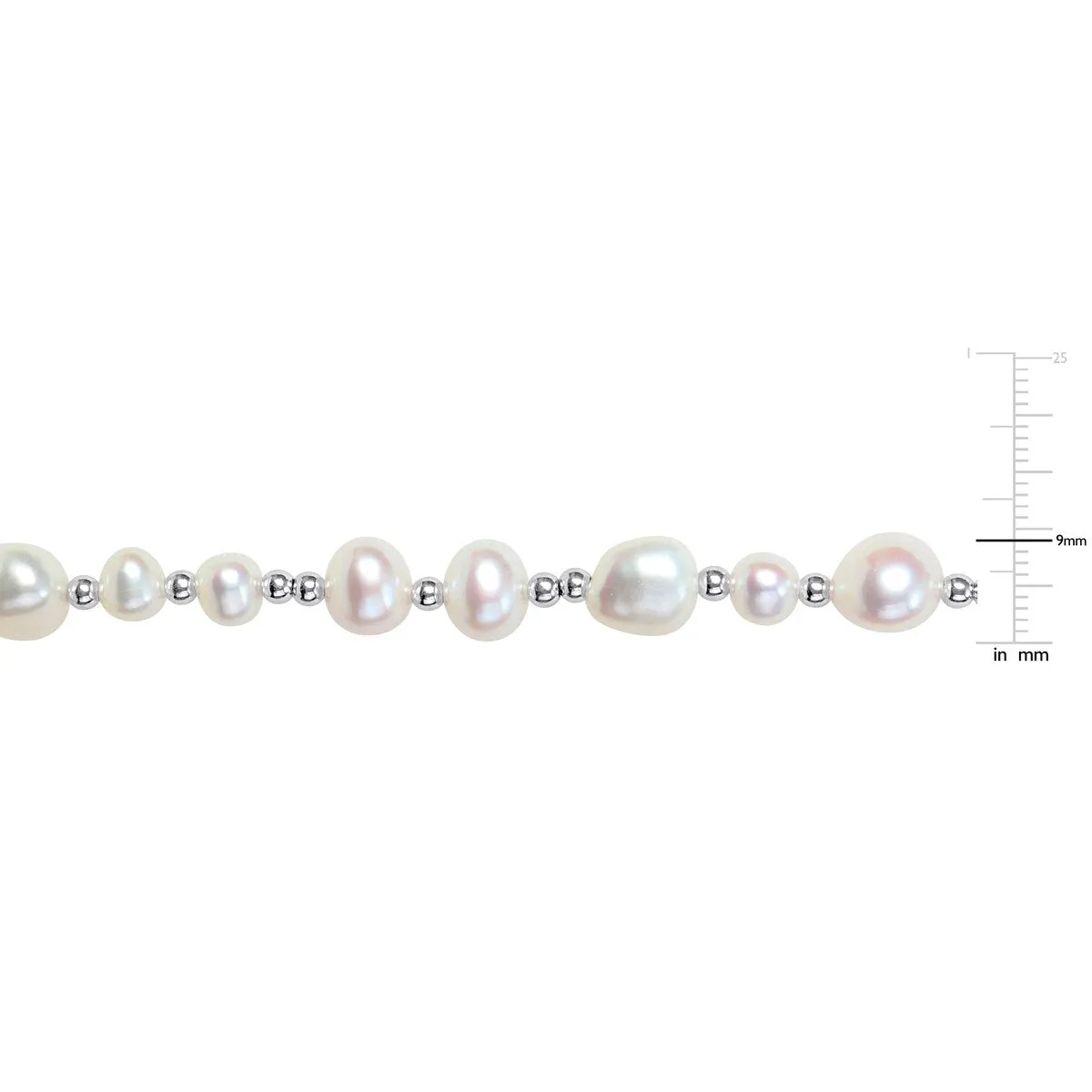 Sofia B. 5-10mm Cultured Freshwater Pearl Bracelet with 3mm Beads in Sterling Silver - 7.5+2 in. sold by Zulily product image thumbnail 2