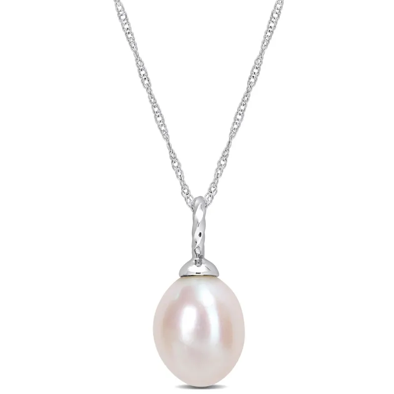 Sofia B. 8-8.5mm Cultured Freshwater Pearl Drop Necklace 10k White Gold sold by Zulily