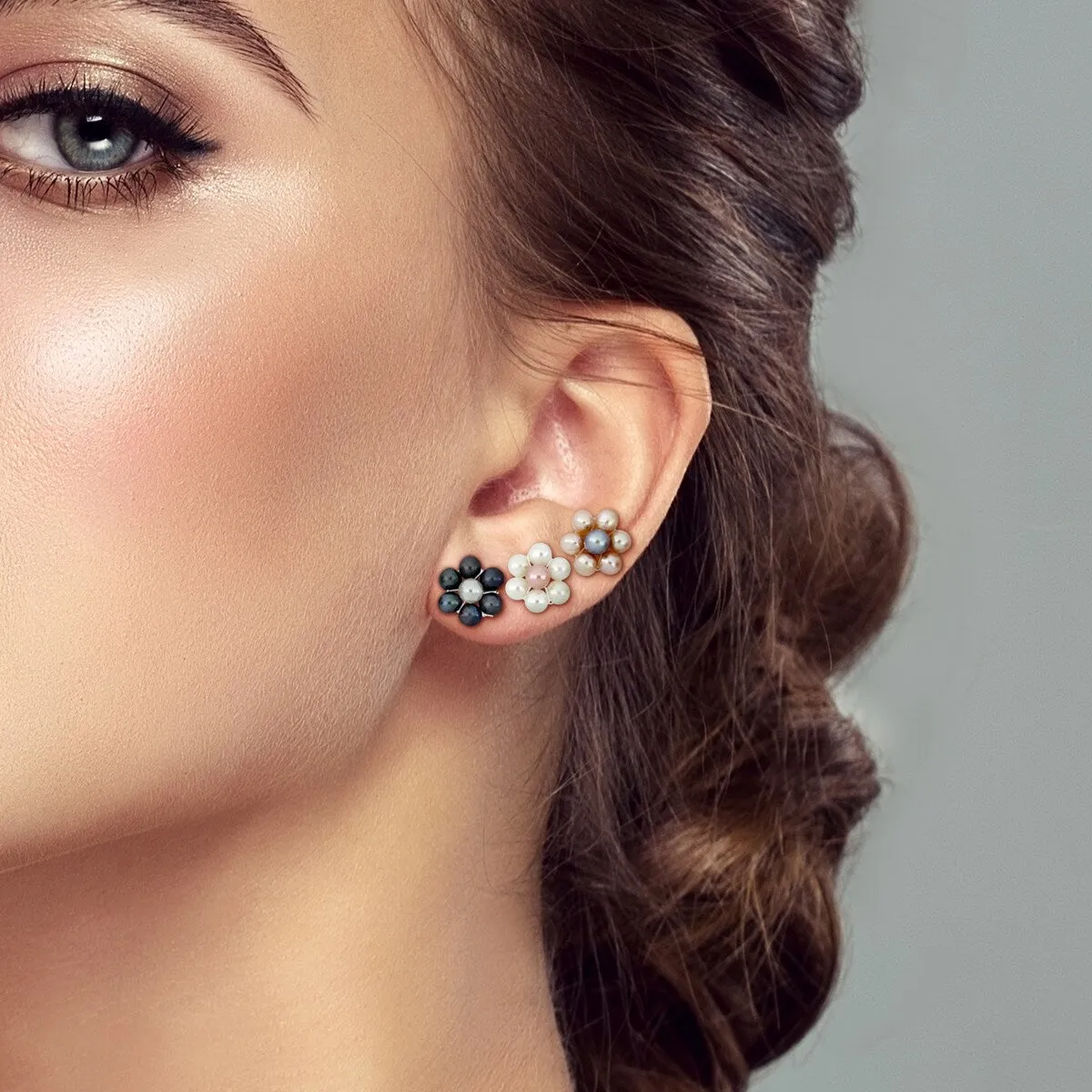 Sofia B. Multi-Color Cultured Freshwater Pearl Flower Design Stud Earrings 3-Piece Set Sterling Silver sold by Zulily product image thumbnail 4