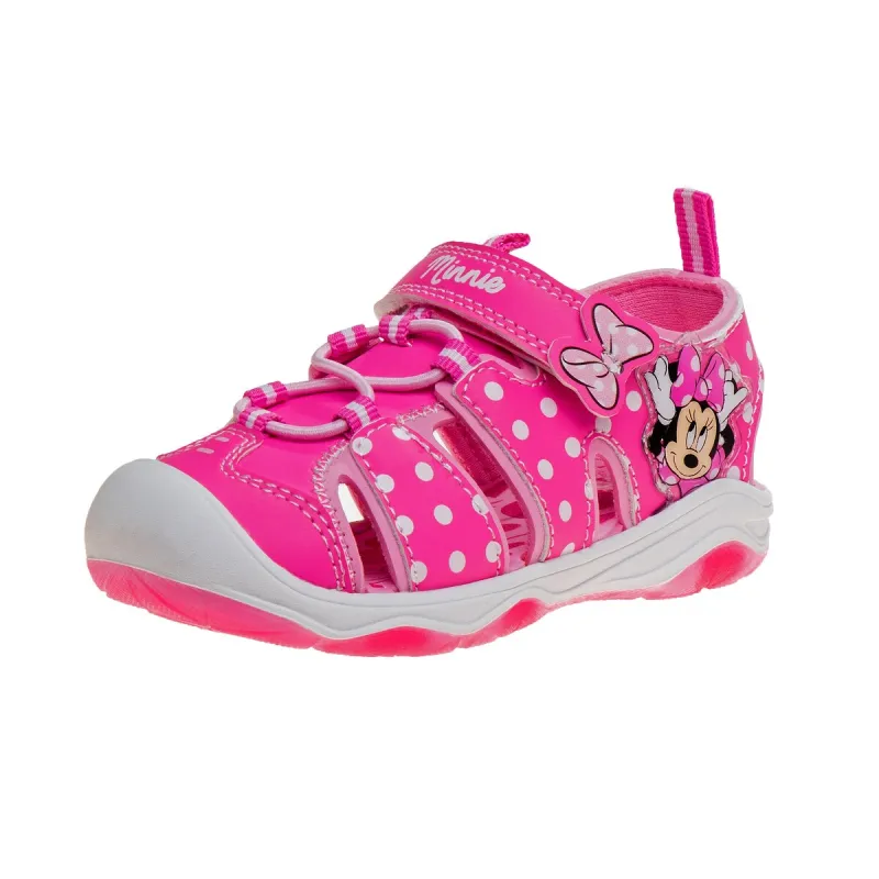 Disney Girls Minnie Mouse hook and loop closed toe sport sandals sold by Zulily