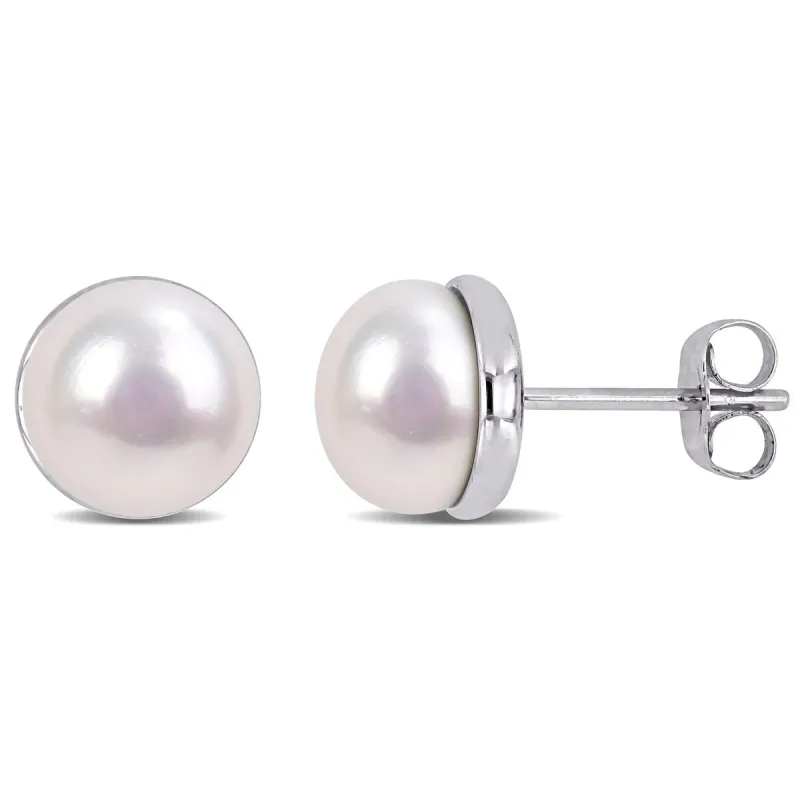 Sofia B. 8-8.5mm Cultured White Freshwater Pearl Stud Earrings 10k White Gold sold by Zulily
