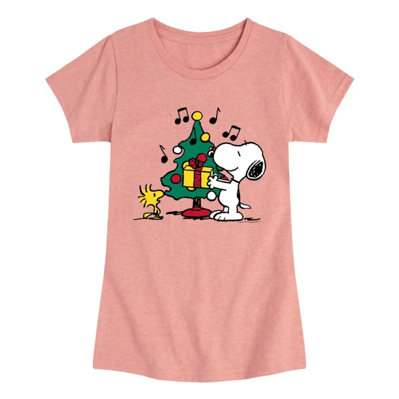 Girls Peanuts Christmas Tree Tee sold by Zulily