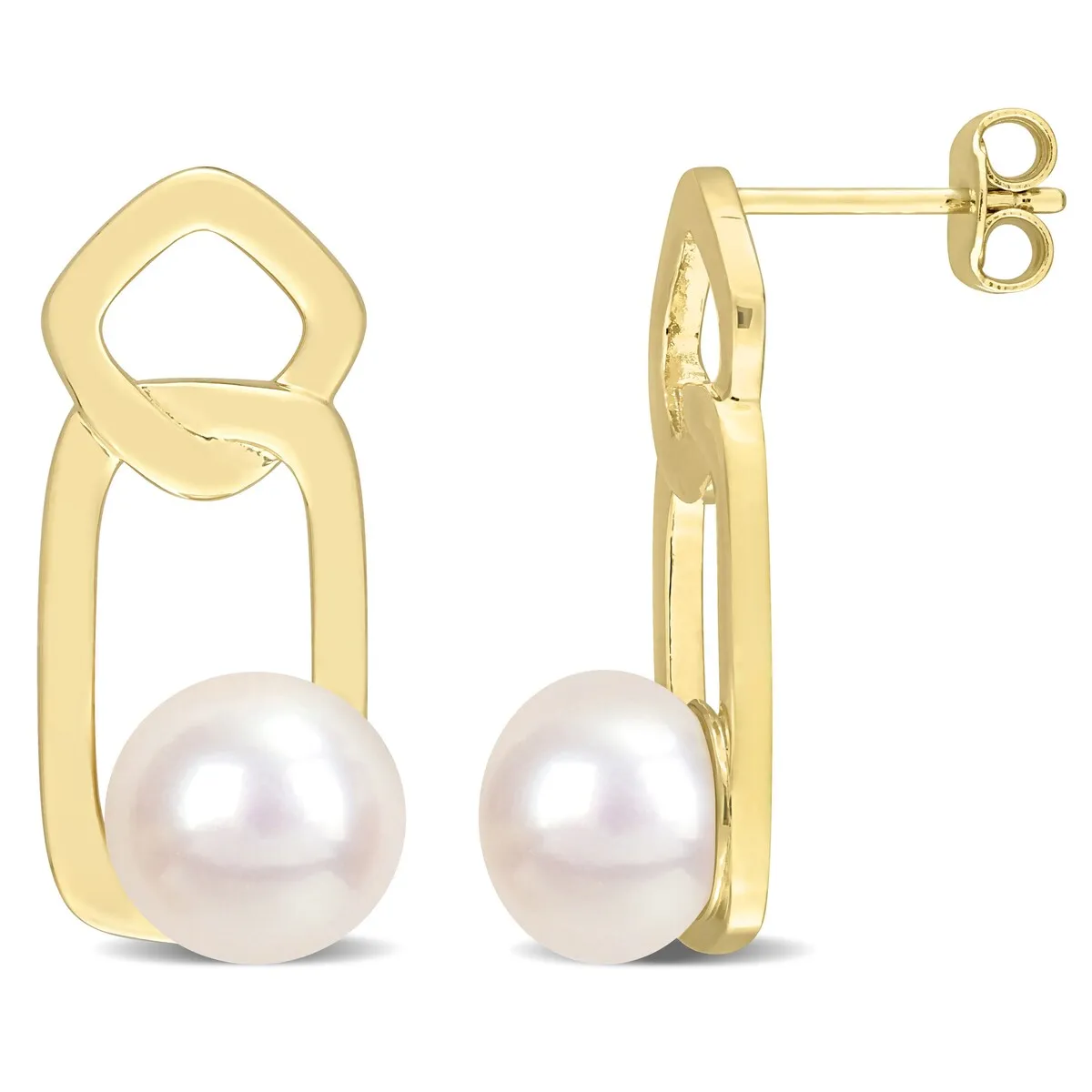 Sofia B. 8.5-9mm Cultured Freshwater Pearl Geometric Earrings Yellow Silver sold by Zulily product image thumbnail 4