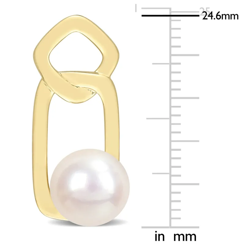 Sofia B. 8.5-9mm Cultured Freshwater Pearl Geometric Earrings Yellow Silver sold by Zulily