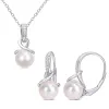 Sofia B. Cultured Freshwater Pearl 1/10ct TDW Diamond Twisted Jewelry Set Sterling Silver sold by Zulily