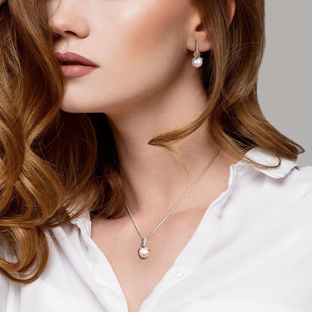 Sofia B. Cultured Freshwater Pearl 1/10ct TDW Diamond Twisted Jewelry Set Sterling Silver sold by Zulily product image thumbnail 4